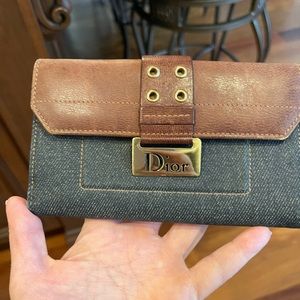 Authentic Dior Wallet. Denim & Leather